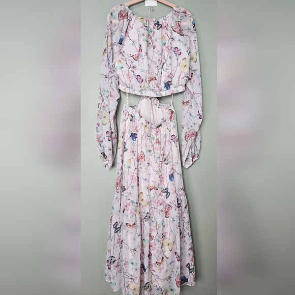 Steve Madden Cadi Cutout Midi Dress, Floral Butterfly Print, Size XS, NWOT! - Picture 9 of 13